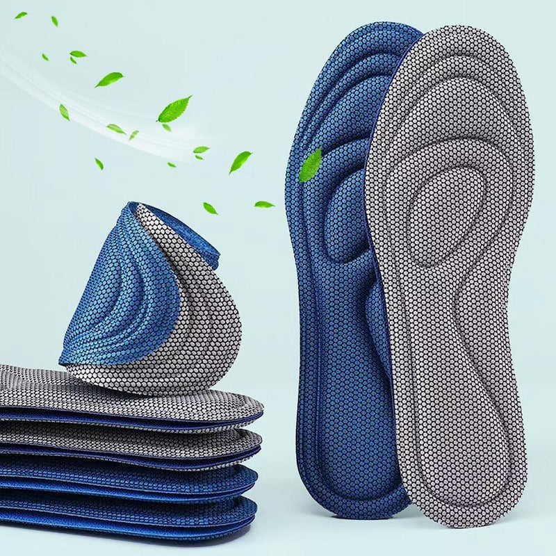 4Pcs Memory Foam Orthopedic Insoles for Shoes Antibacterial Deodorization Sweat Absorption Insert Sport Shoes Running Pads