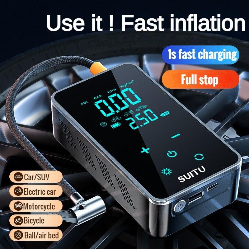 Car Electric Air Pump Portable Wired/Wireless Digital Touch Air Compressor 150PSI Suitable for Car Motorcycle Inflation