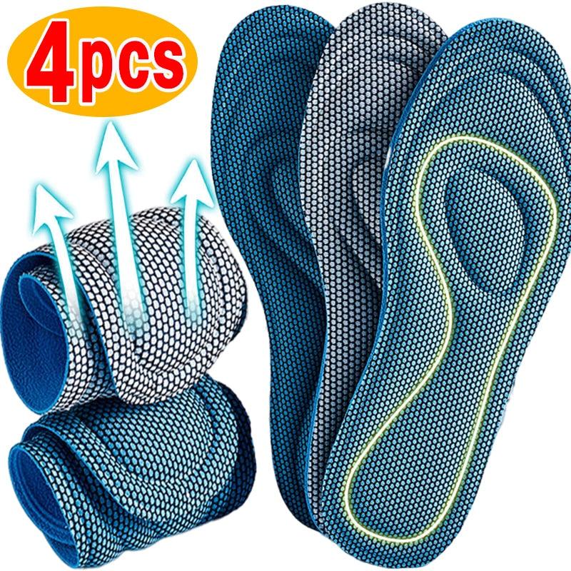 4Pcs Memory Foam Orthopedic Insoles for Shoes Antibacterial Deodorization Sweat Absorption Insert Sport Shoes Running Pads